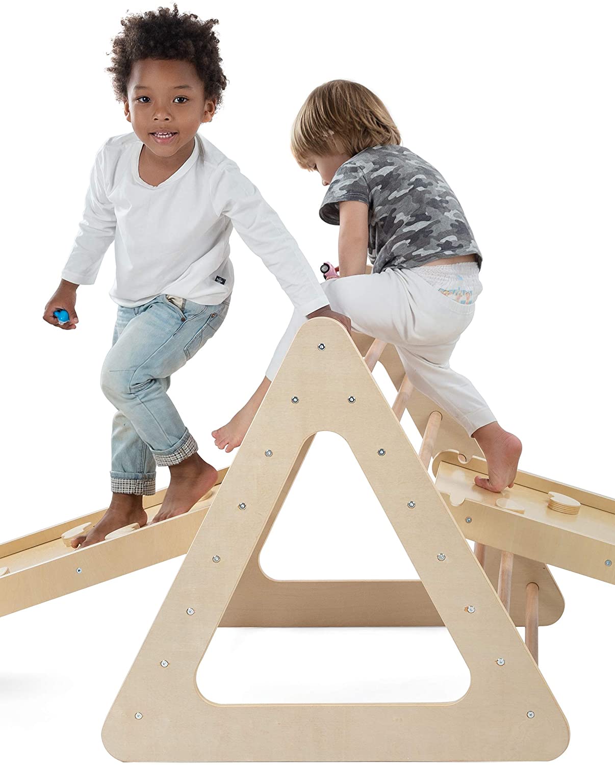 Made in The USA Perfect to Help Little Ones Build Strength to Stand Homi Baby Mini Pikler Climbing Triangle 